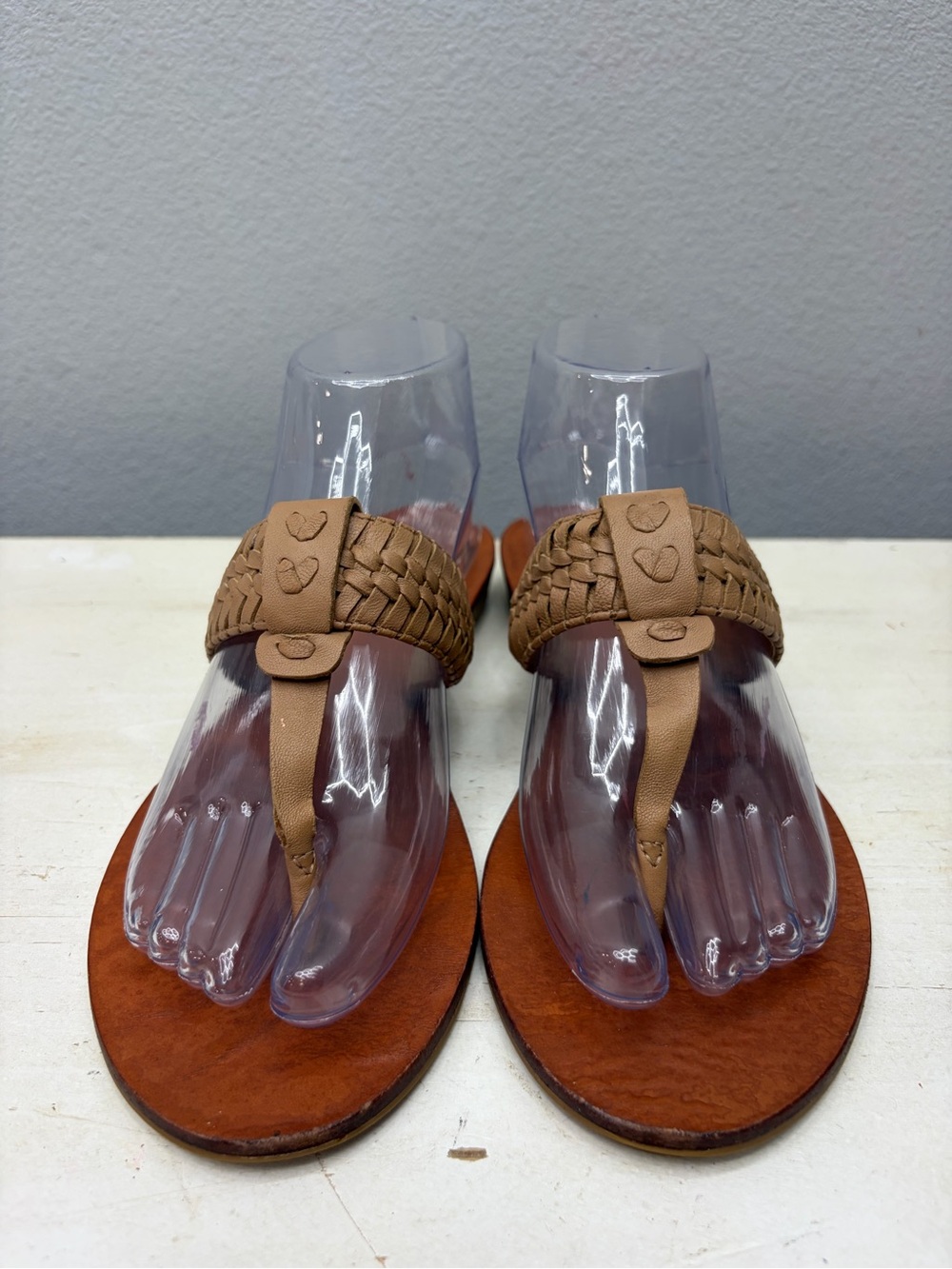 Jack Rogers Brown Leather Thong Sandals Size 8 - Picture 4 of 8
